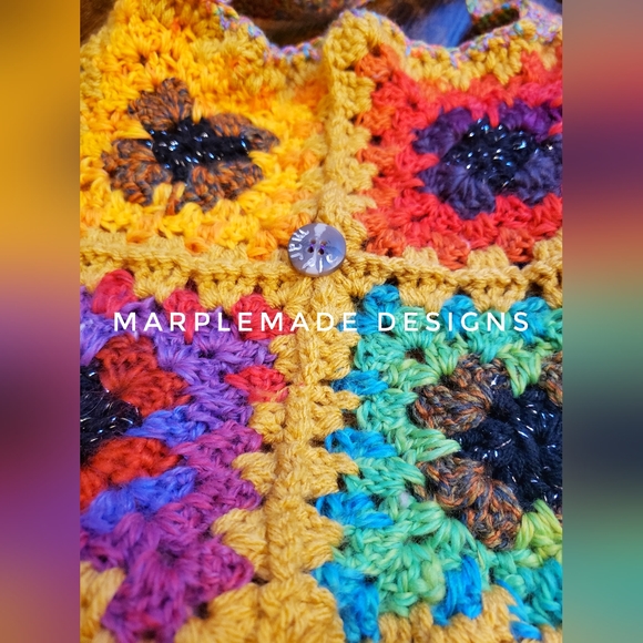 NWT 💜LINED crossbody granny square💜MarpleMade Designs 💜 acrylic LINED/ - Picture 7 of 12